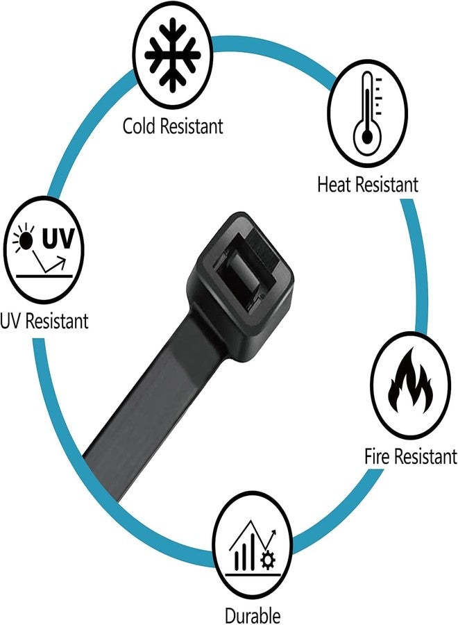 FLORICAN Nylon Self Locking Cable Ties, Black (150 mm x 2.5 mm, 6 inch, Pack of 100) - Heavy Duty Strong Zip Wire Fastener Organizer Tie - Image 3